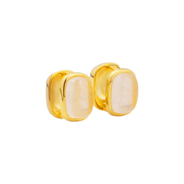 Classic White Stone Stud Earrings