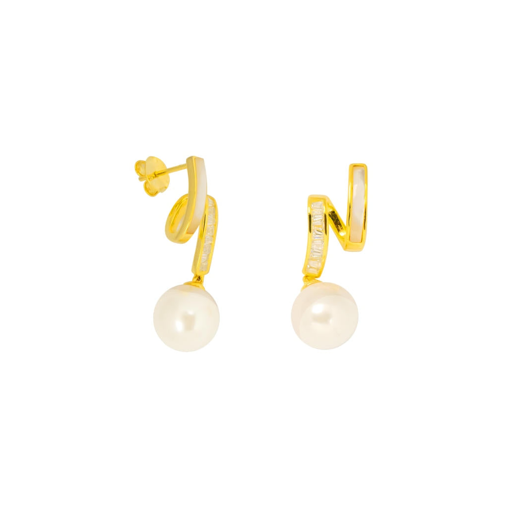 Rolling Pearl Drop Earrings