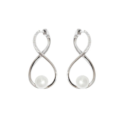 Twisted Inlaid Pearl Drop Earrings1