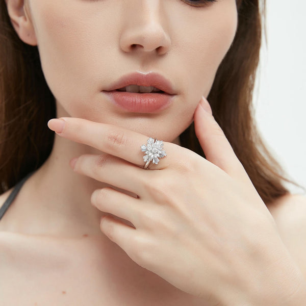 Frosted Snowflake Ring