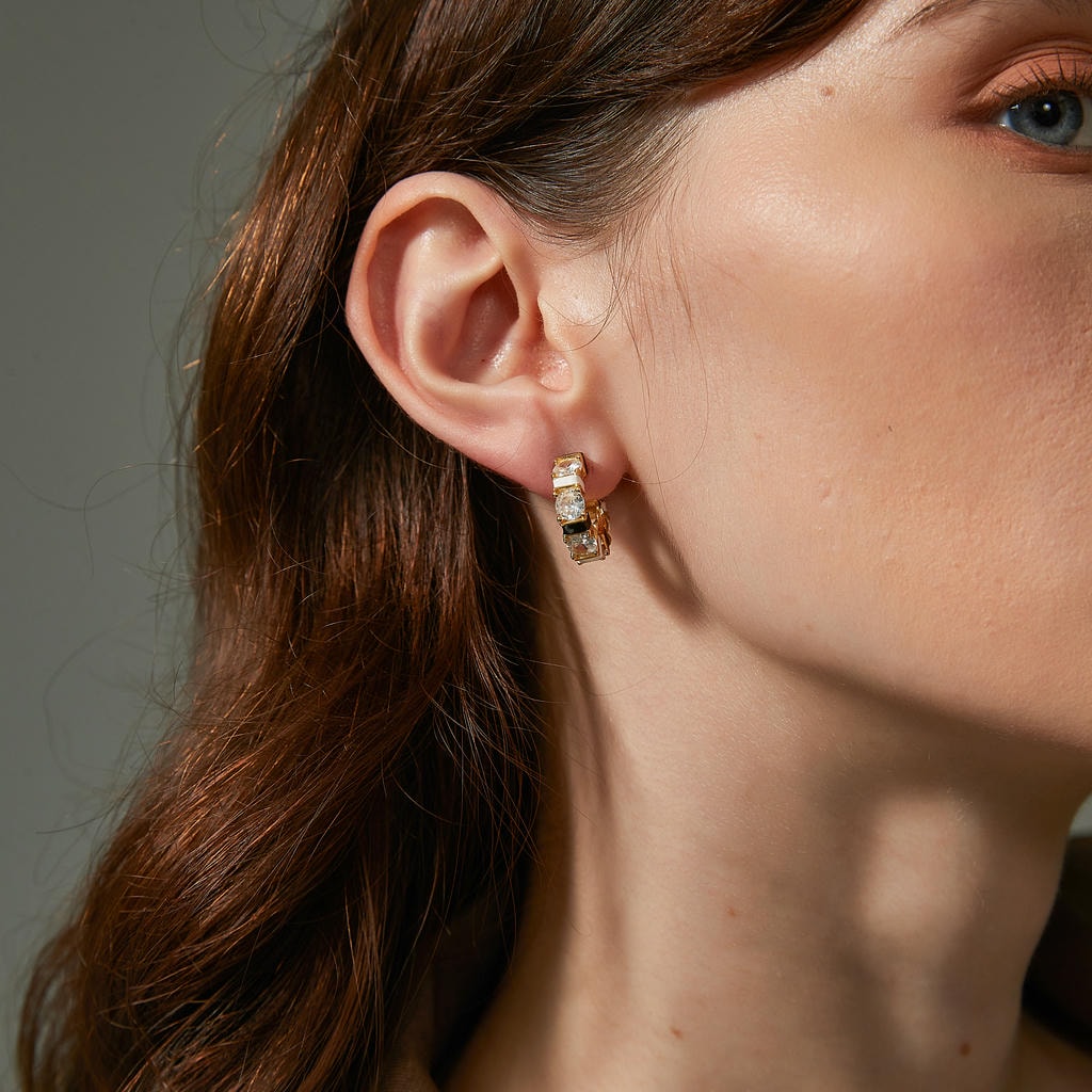 Black and White Enamel Earrings