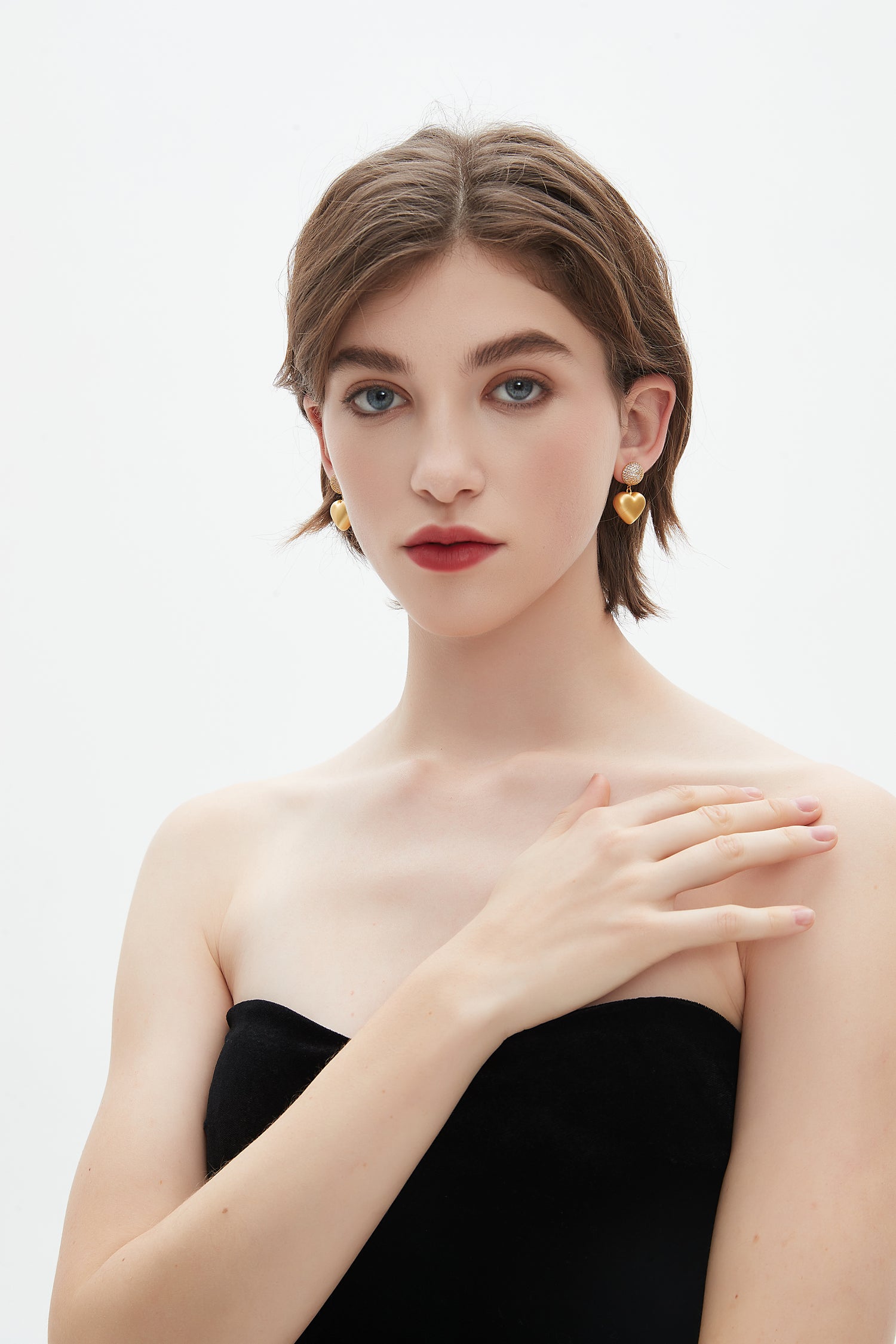 Rounded Heart Drop Earrings-Latest Trends