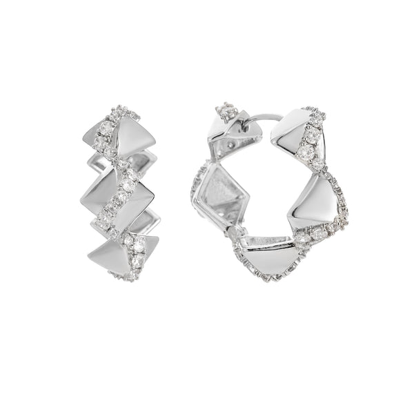 Geometric Shard Diamond Hoop Earrings