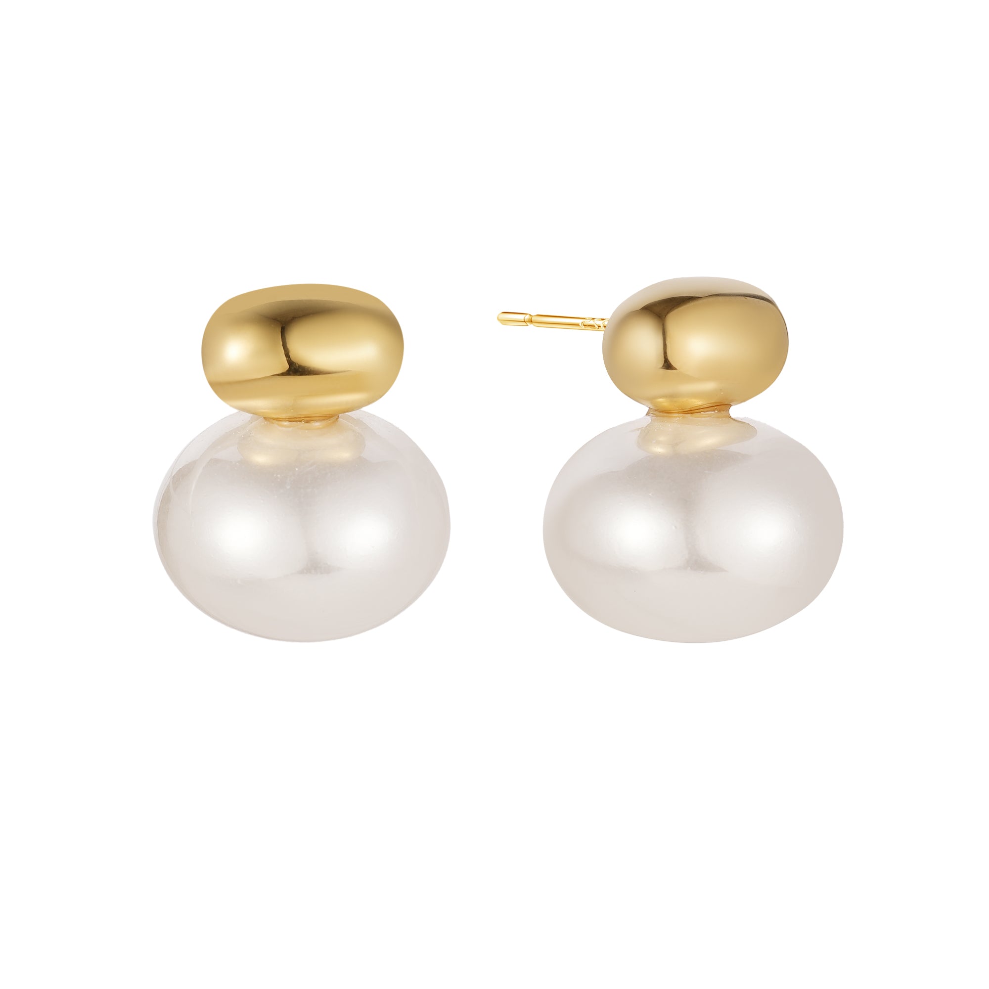 Vintage Single Pearl Stud Earrings