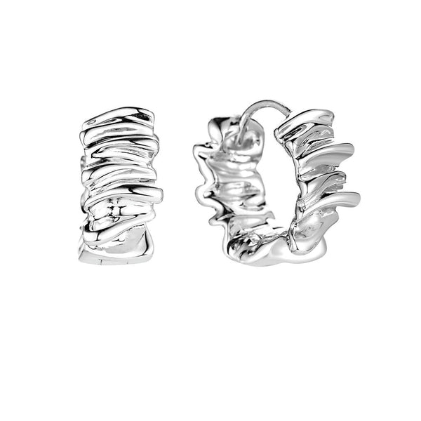 Ocean Wavy Huggie Earrings