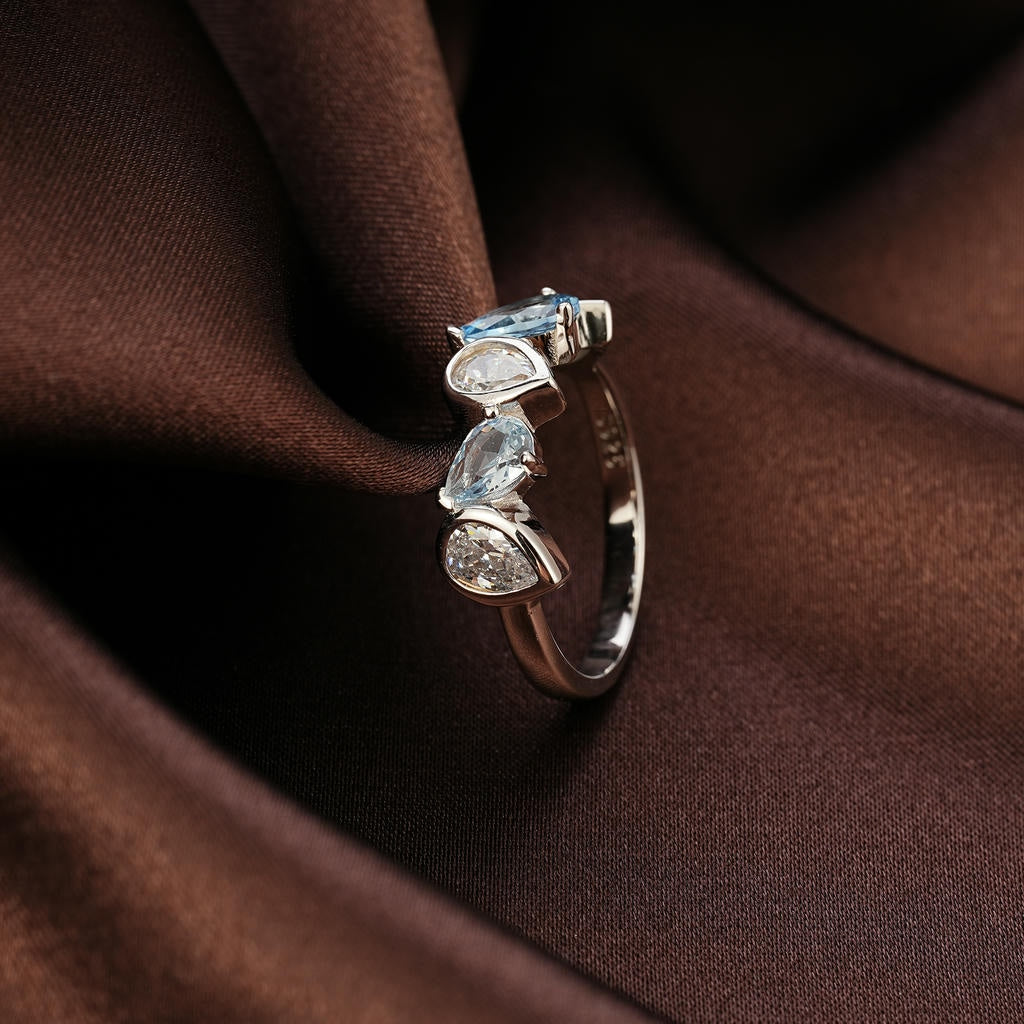 Teardrop Five Stone Ring