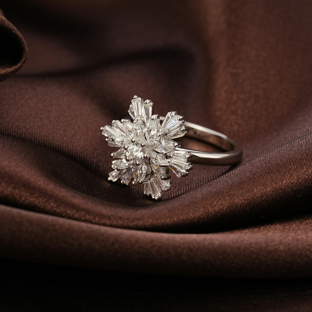 Frosted Snowflake Ring