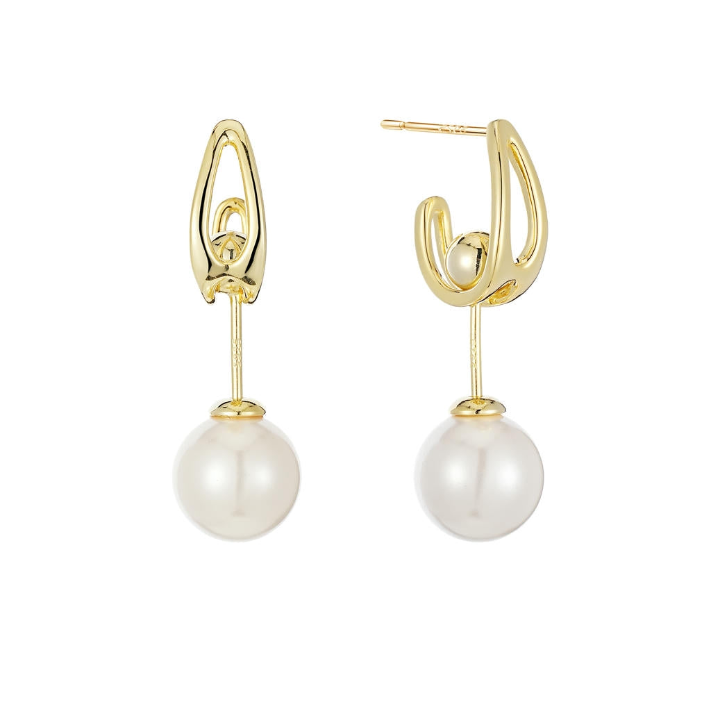 Irregular Hanging Pearl Drop Earrings1