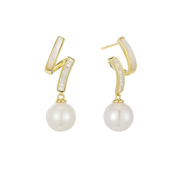 Rolling Pearl Drop Earrings