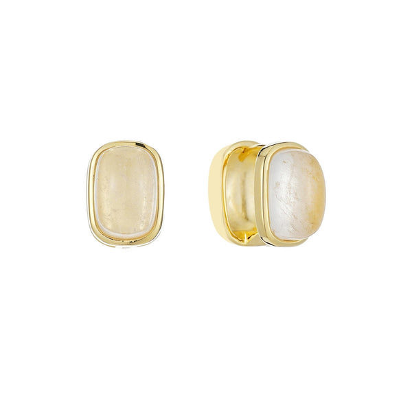 Classic White Stone Stud Earrings