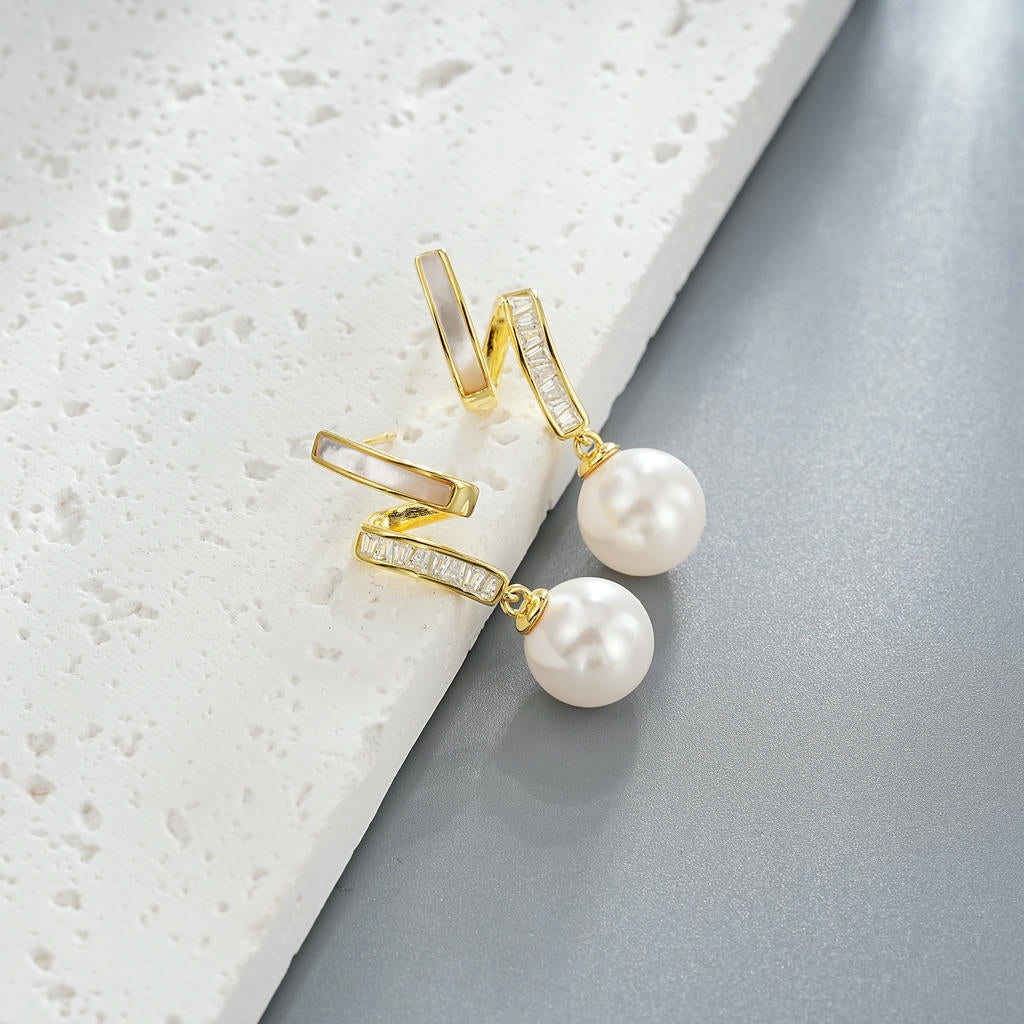 Rolling Pearl Drop Earrings6