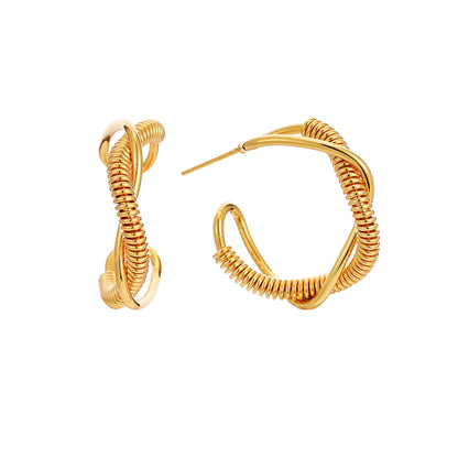 Double Rings Twist Hoop Earrings 1