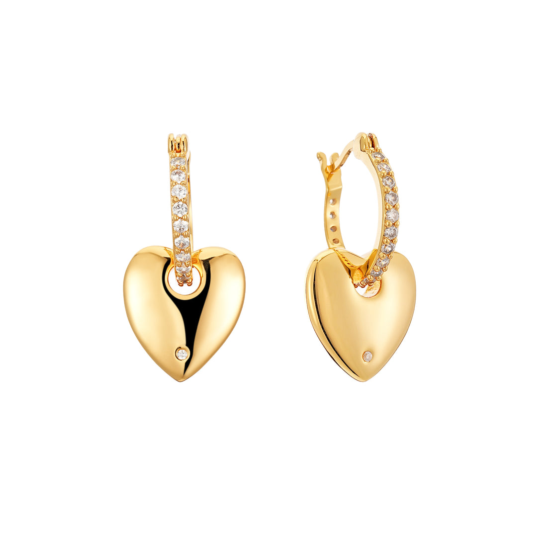 3D Heart Shape Diamond Earrings 1