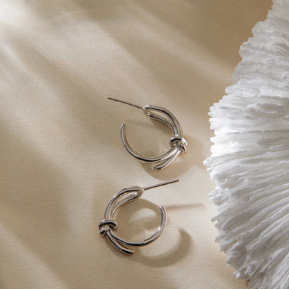 Silver Knot Hoop Earrings8