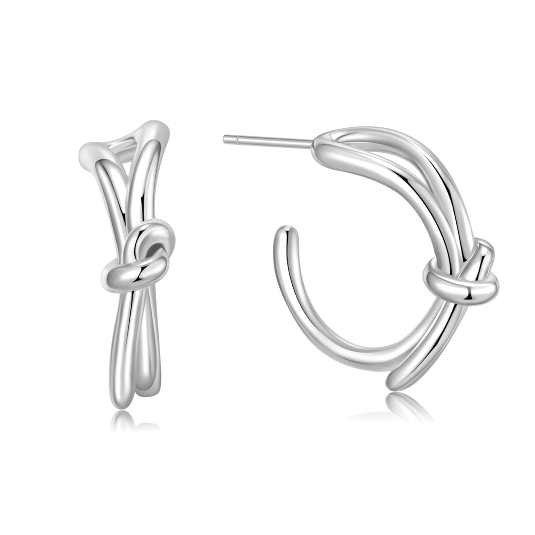 Silver Knot Hoop Earrings1