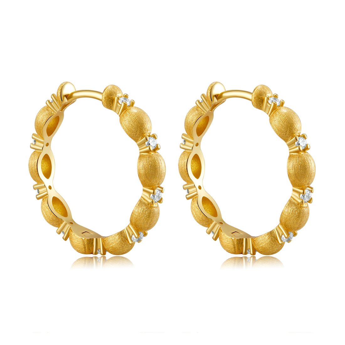 Delicate Bead Hoop Earrings1