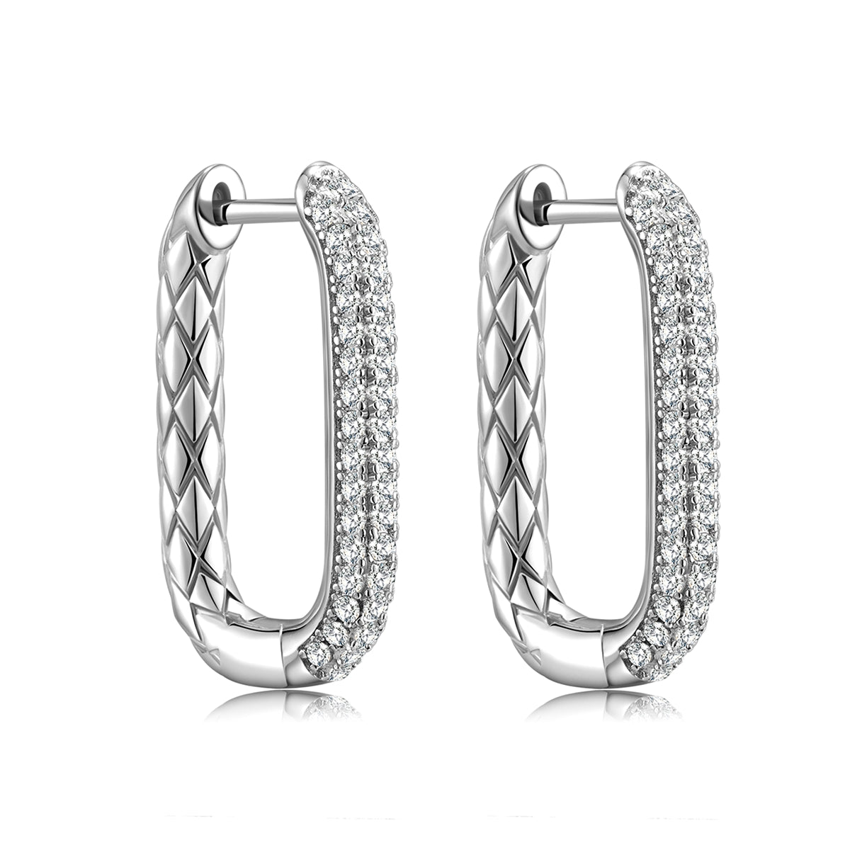 Oval Pave Hoop Earrings1