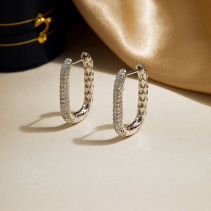 Oval Pave Hoop Earrings8