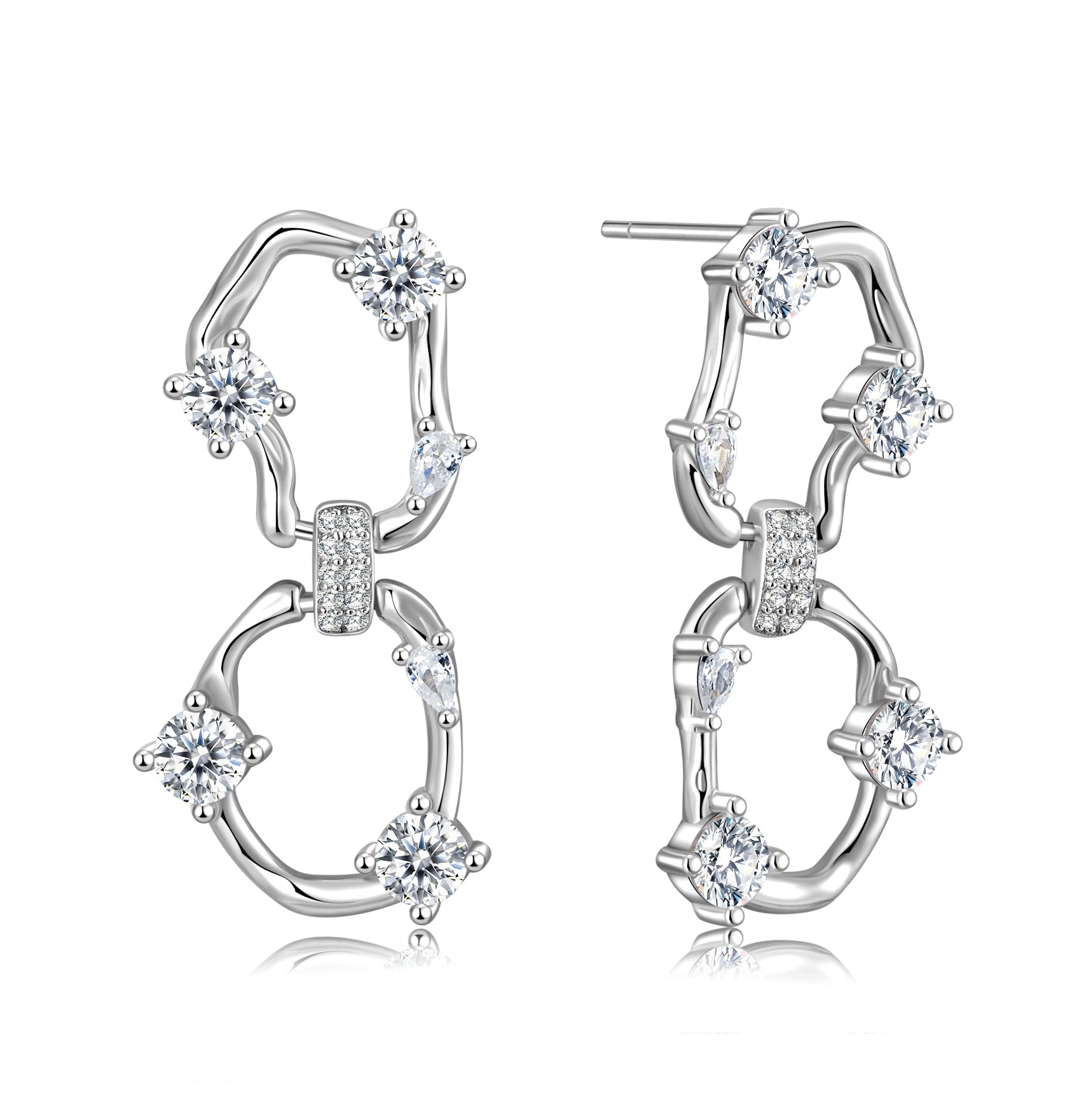 Orion Wavy Oval Drop Earrings-Latest Trends