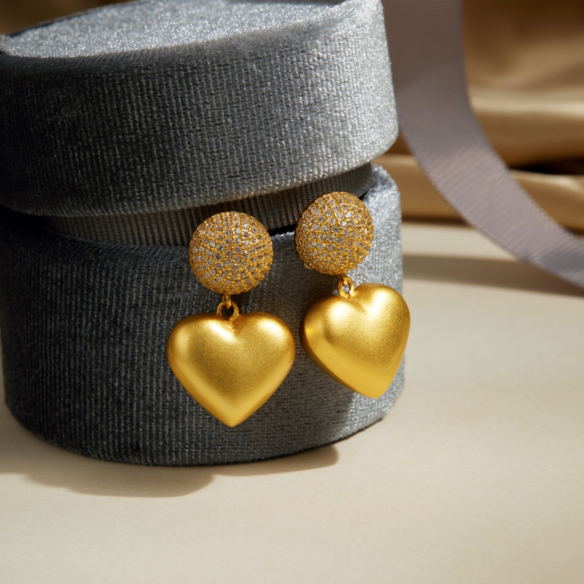 Rounded Heart Drop Earrings8