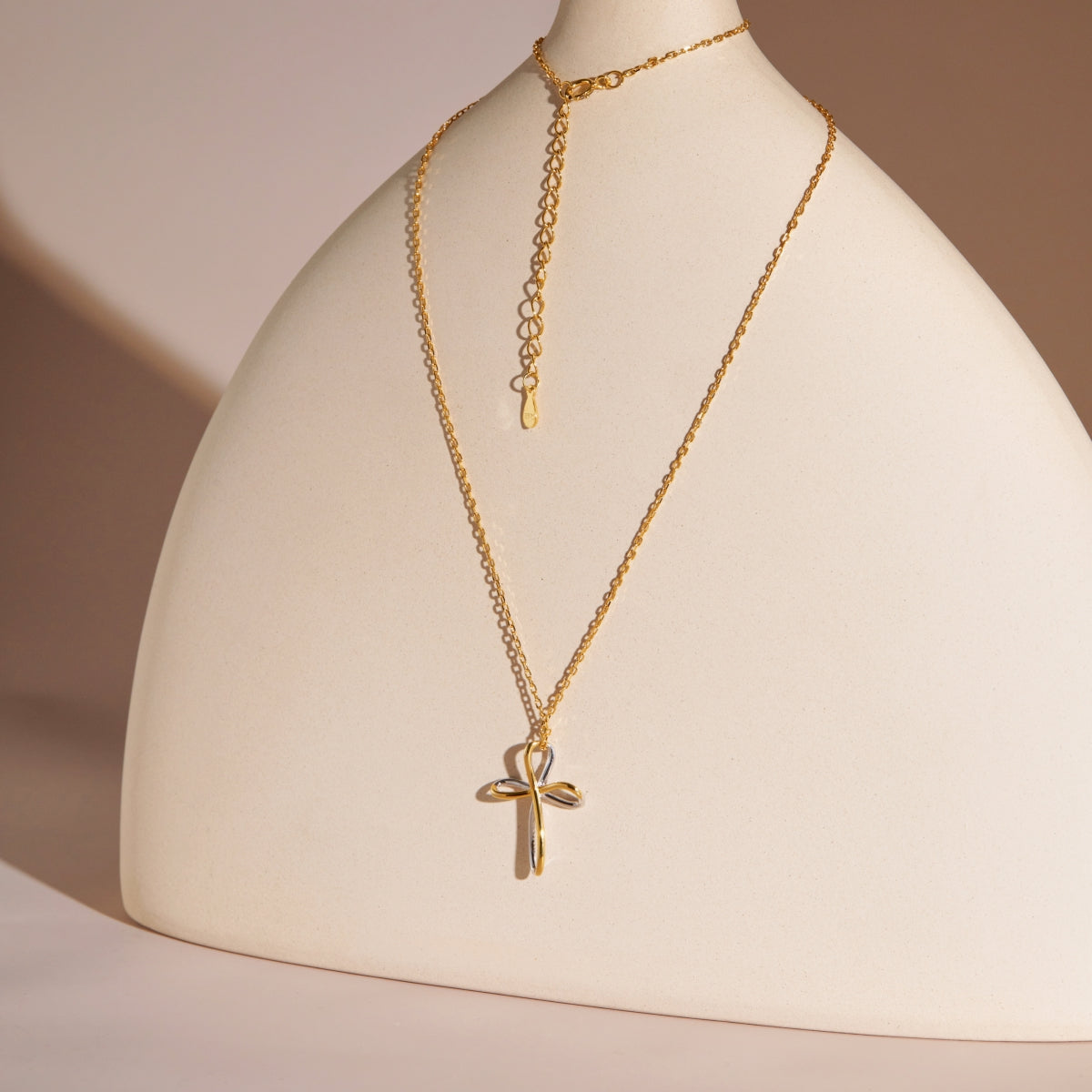 Two-Tone Mobius Cross Necklace8