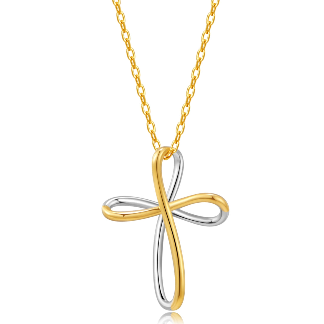 Two-Tone Mobius Cross Necklace1