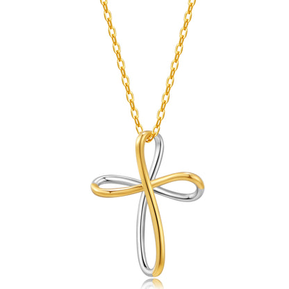 Two-Tone Mobius Cross Necklace1