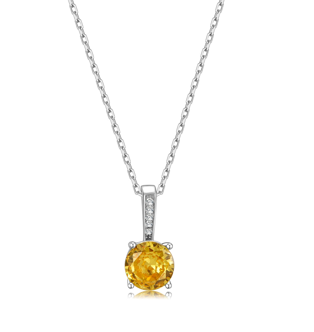 Yellow Ray Solitaire Necklace1