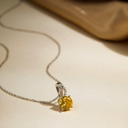 Yellow Ray Solitaire Necklace8