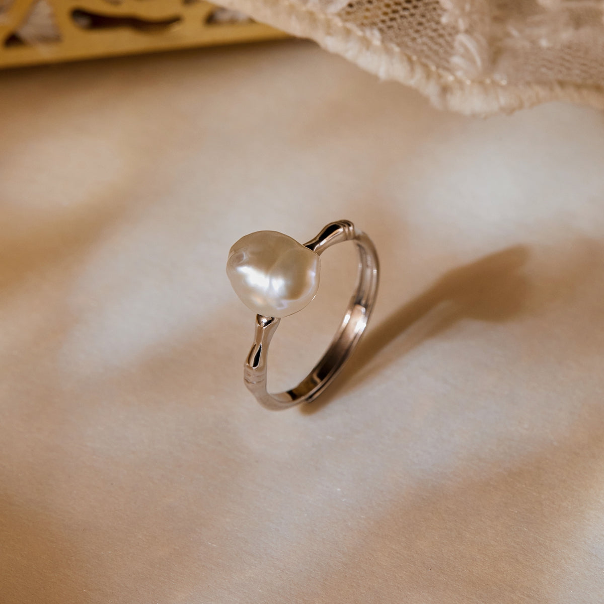 Minimalist Baroque Pearl Ring8