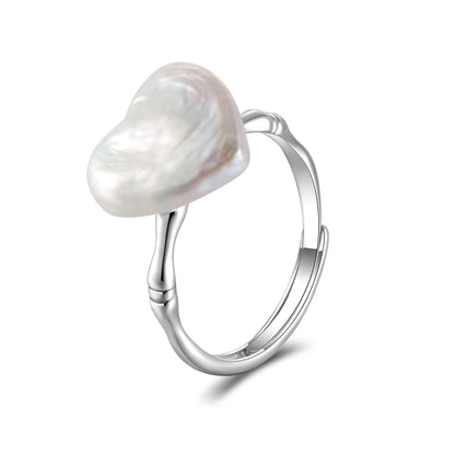 Baroque Heart Pearl Ring-Latest Trends