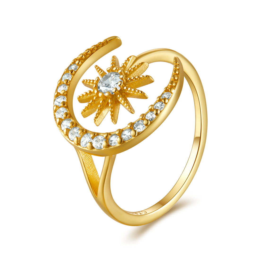 Crescent Moon Star Ring-Latest Trends