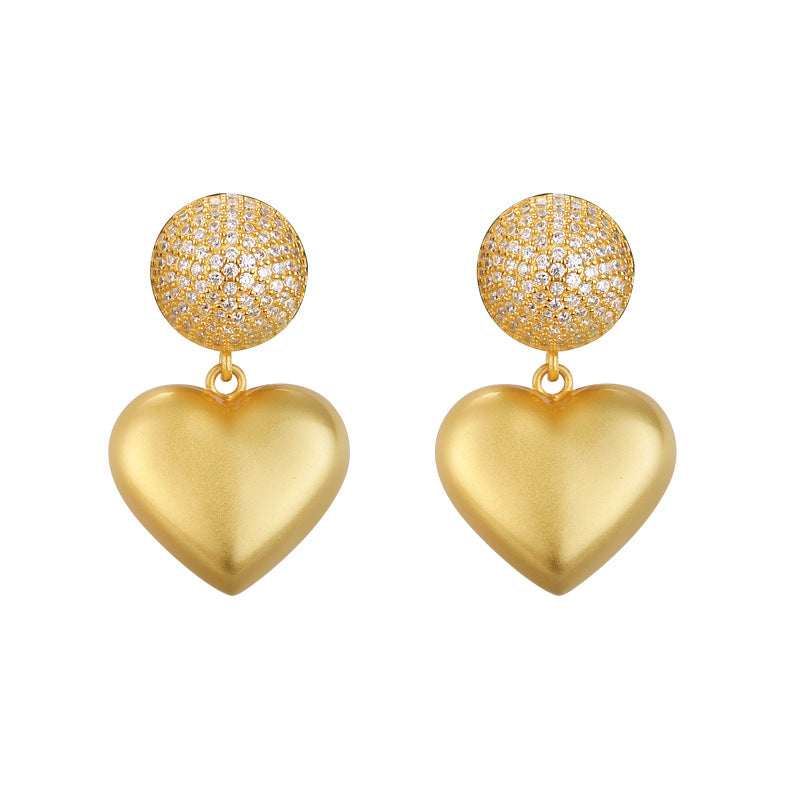 Rounded Heart Drop Earrings-Latest Trends